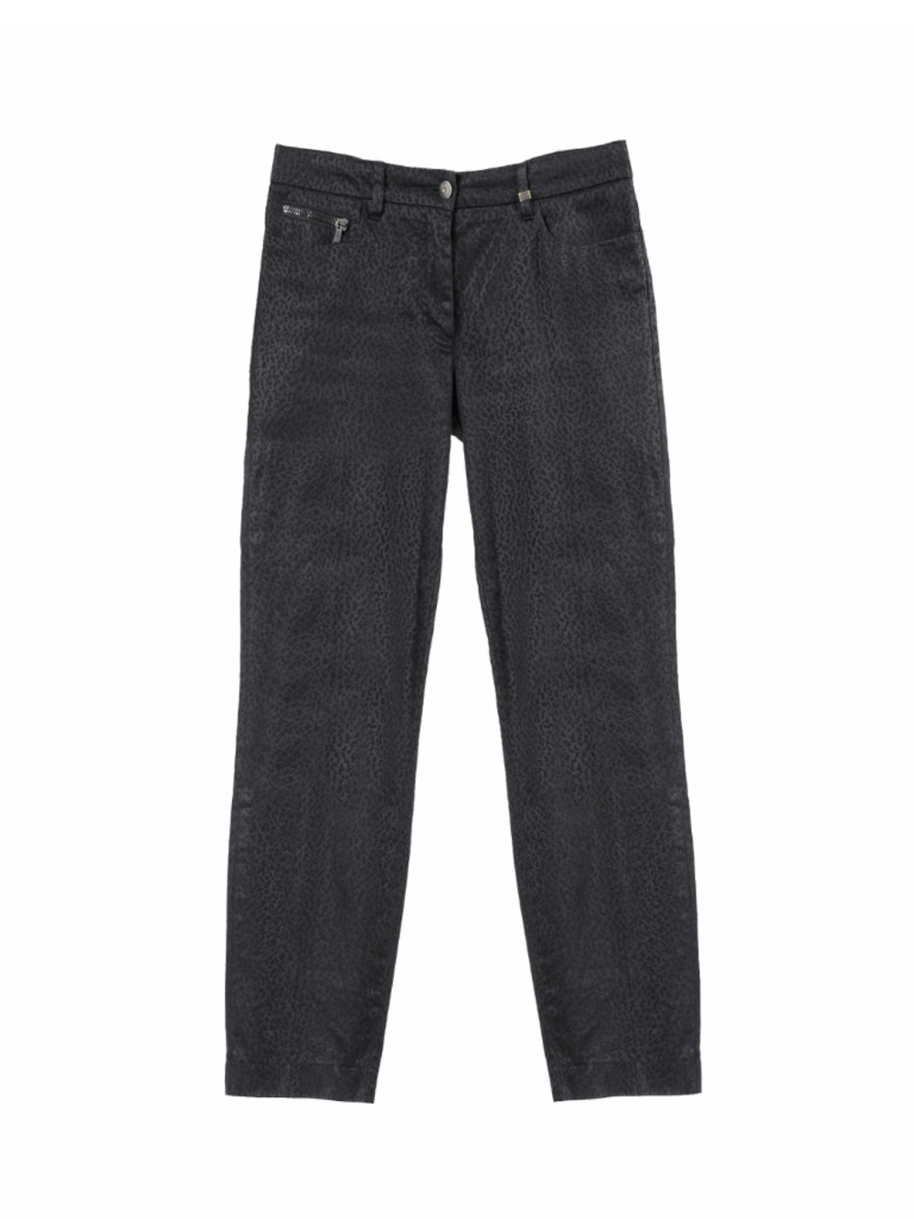 LUISA CERANO Black Leopard Print 5-Pocket Pants Jean Size CA 14